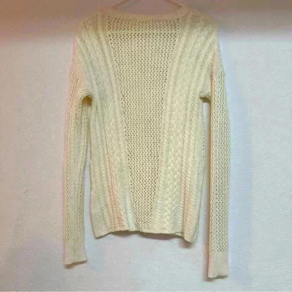 PAIGE Amory Open-Knit Crewneck Sweater Ivory from Neiman Marcus Sz Small - Picture 1 of 5